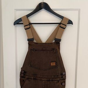 Brown Ripton Winter Overalls with Tan Adjustable Straps
